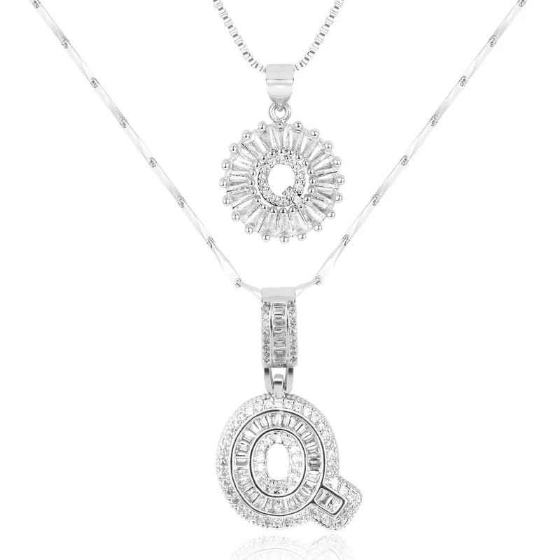 💖2 Pack - Initial Letter Pendant Necklaces
