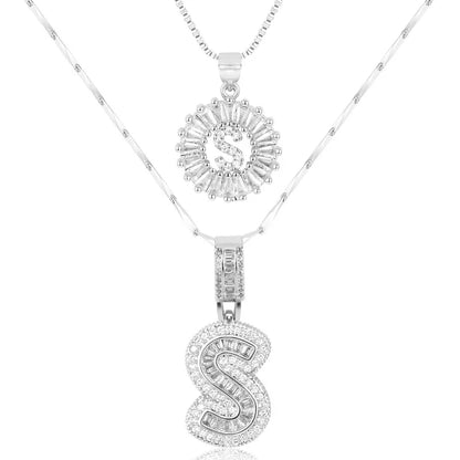 💖2 Pack - Initial Letter Pendant Necklaces