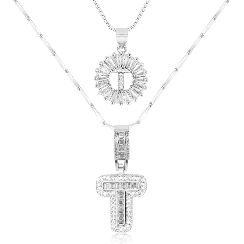 💖2 Pack - Initial Letter Pendant Necklaces