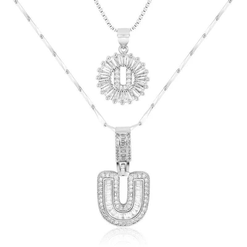 💖2 Pack - Initial Letter Pendant Necklaces