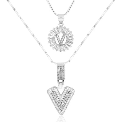 💖2 Pack - Initial Letter Pendant Necklaces