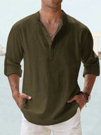 🔥Men's Cotton Linen Casual Long Sleeve Shirt
