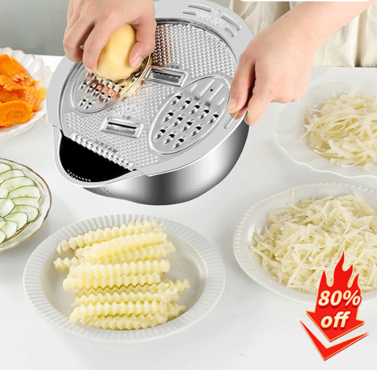 Multi-functional Cutting and Draining SUS 304 Bowl
