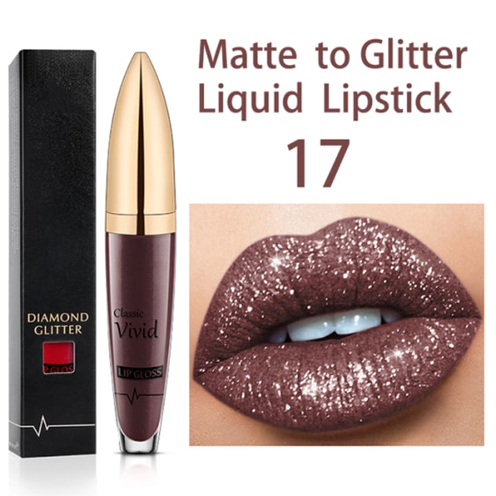 Flash Sale：Buy 1 Get 1 Free!⚡Diamond Lip Gloss Matte To Glitter Liquid Lipstick Waterproof