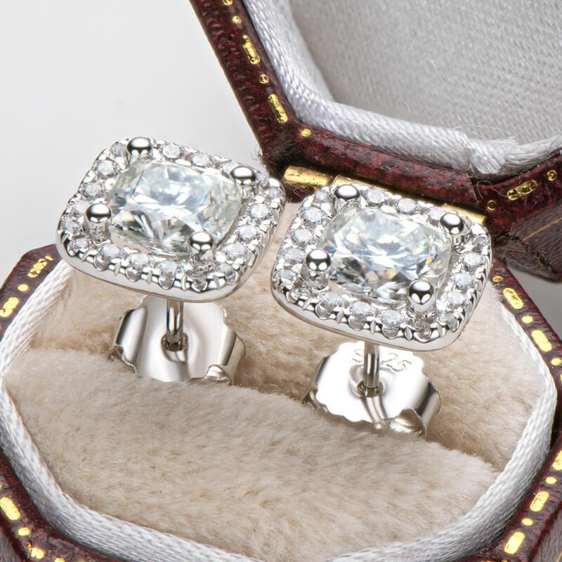 💎Moissanite Sparkle Ear Studs – Brilliant shine, hypoallergenic & perfect for daily elegance or gifting 💍