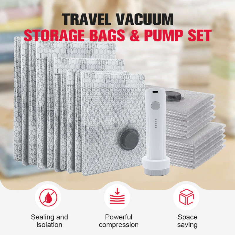 🔥 X7 Cordless Travel Vacuum Bag Set