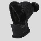 Knitted Warm Fuzzy Hat with Mask