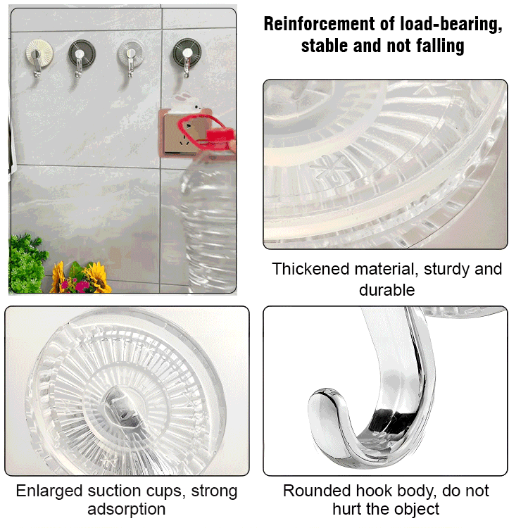 🔥Powerful Suction Cup Hooks No Punching