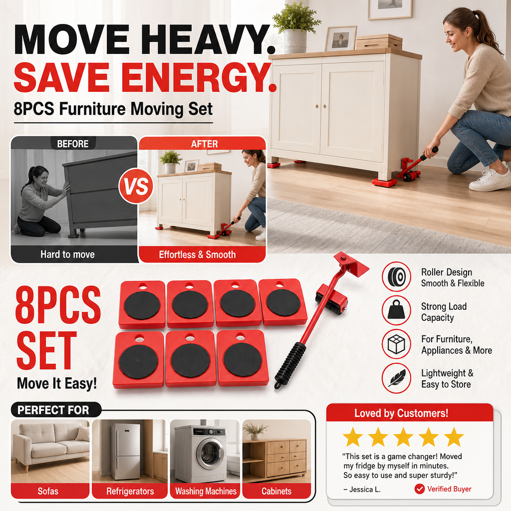 ⚡ Furniture Lifter Sliders – Labor‑Saving, Sturdy, Practical ✅