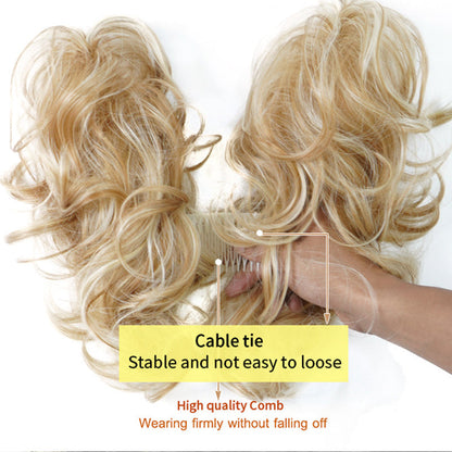 ✨ Clip-In Messy Side Comb Hair Bun – Instant Voluminous Updo, Heat Resistant 🎀