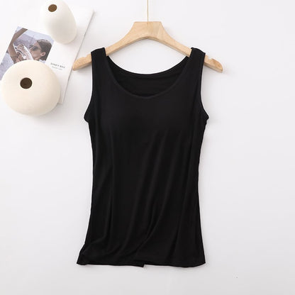 🎁Hot Sale 49% OFF👉Women's Classic Solid Colour Built-in Bra Tank Top🎉