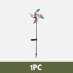 Solar-Powered 4-Blade Windmill Garden Decor Light Set