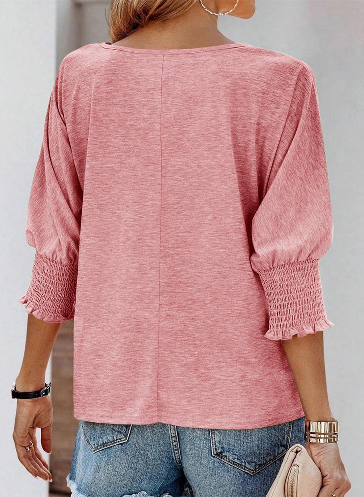 🔥Hot Sale🏆Women's Fashion 3/4 Sleeve Crewneck Basic Business T-Shirts