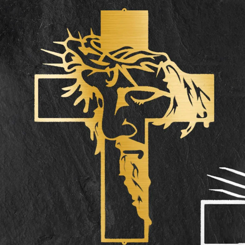 ON SALE🔥Jesus Cross Metal Sign Christ Wall Decor