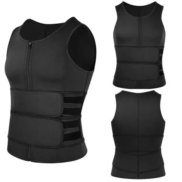 🔥Men's Shapewear Sauna Vest Waist Trainer Double Belt🔥