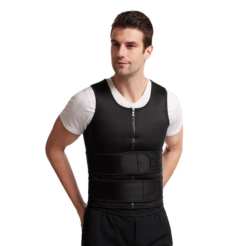 🔥Men's Shapewear Sauna Vest Waist Trainer Double Belt🔥