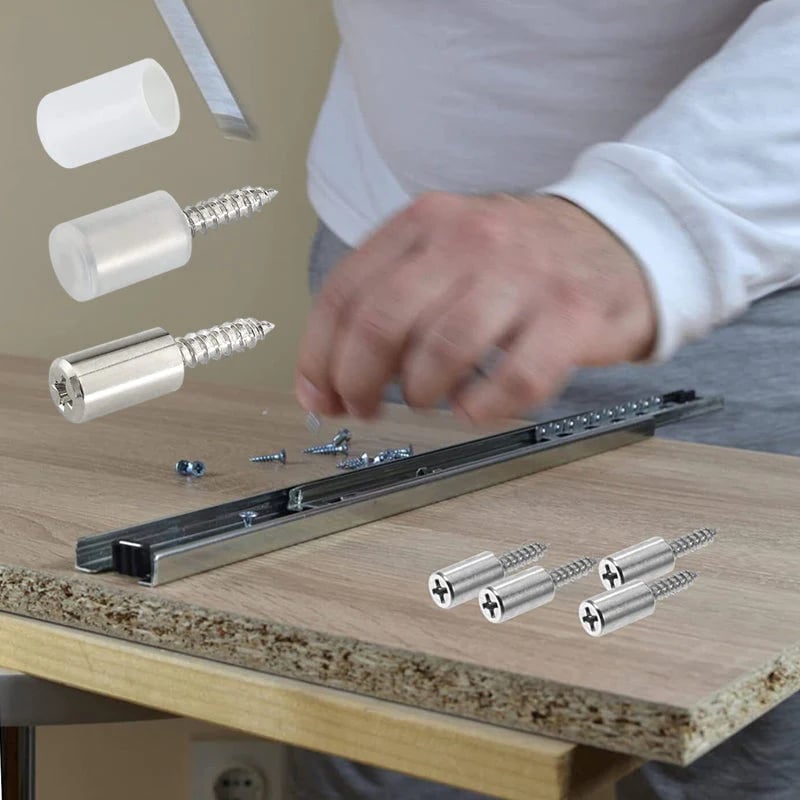 🔩 Self-tapping Screws Cabinet Laminate Support - 200 PCS with 5 Sizes for Easy Furniture Assembly 🛠️📦