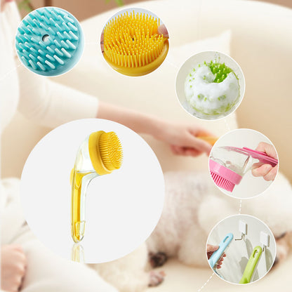 🔥🐶Pet Bath Brush with Long Handle & Shampoo Dispenser🌿