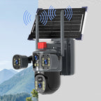 🎥 Triple-Lens Solar 360° Dome Camera