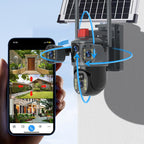 🎥 Triple-Lens Solar 360° Dome Camera