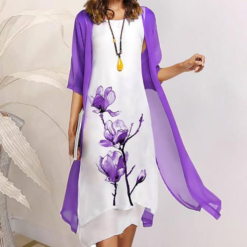 🔥Women's Two-Piece Floral Print Suit Dress