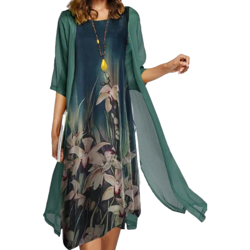 🔥Women's Two-Piece Floral Print Suit Dress