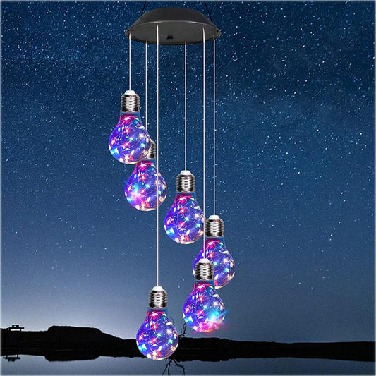 💡Outdoor Colorful LED Solar-Powered Light Bulb Wind Chimes🌠