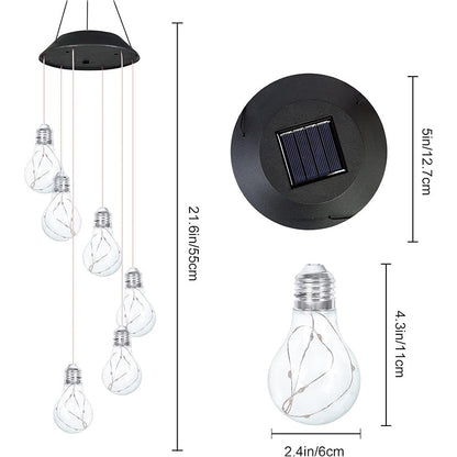 💡Outdoor Colorful LED Solar-Powered Light Bulb Wind Chimes🌠