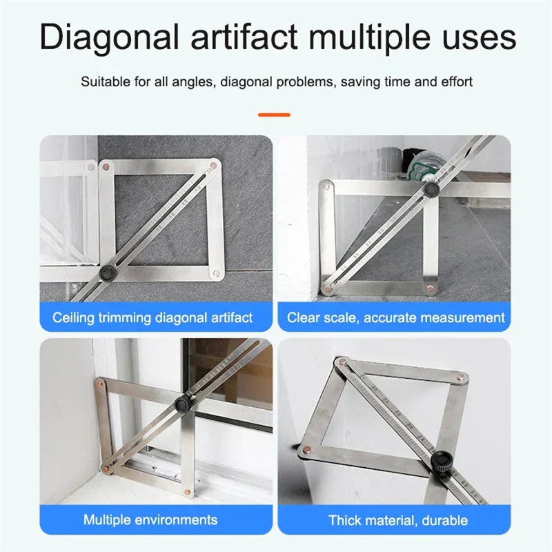 🔥Multifunctional Woodworking Diagonal Ruler