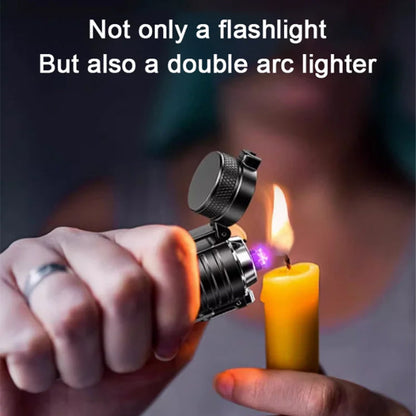 Rechargeable Flashlight with Dual Arc Lighter