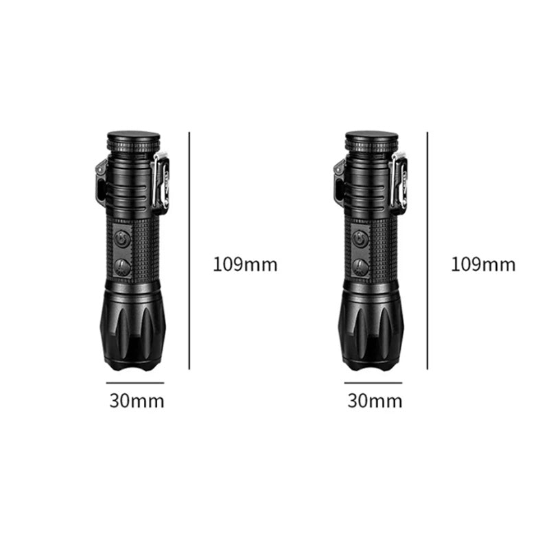 Rechargeable Flashlight with Dual Arc Lighter