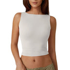 💖High Neck Slim Fit Crop Tank Shirt Y2k Tops
