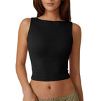💖High Neck Slim Fit Crop Tank Shirt Y2k Tops