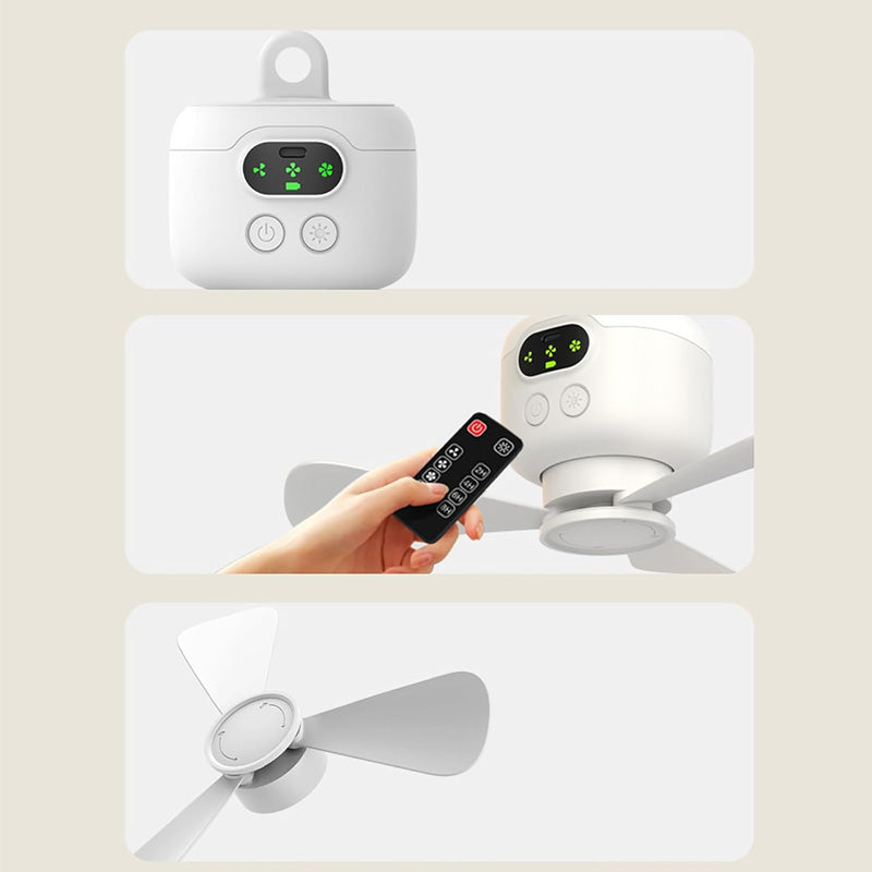 Rechargeable ceiling fan with LED lights 🌬️✨