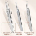 Professional Beauty Salon Tweezers | Precision Slant & Pointed Tips for Brows & Lashes | Essential for Makeup Artists & Home Kits 🎆✨