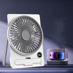 Powerful Breeze Slim Card Fan - 6 Speed, USB Charging and Cell Phone Holder