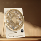 Powerful Breeze Slim Card Fan - 6 Speed, USB Charging and Cell Phone Holder
