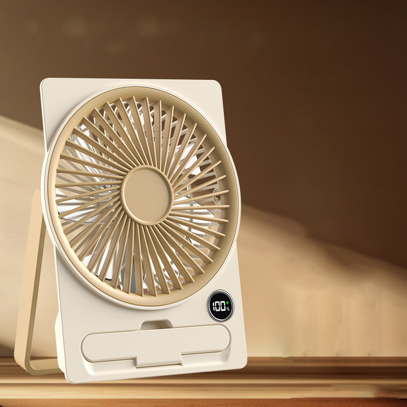 Powerful Breeze Slim Card Fan - 6 Speed, USB Charging and Cell Phone Holder