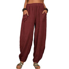 👚 Wide-leg Linen And Cotton Pants For Women