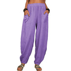 👚 Wide-leg Linen And Cotton Pants For Women
