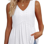 Women’s Casual V-Neck Floral Ruffles Sleeveless Top