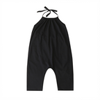 Girls' Soft Casual Backless Jumpsuit