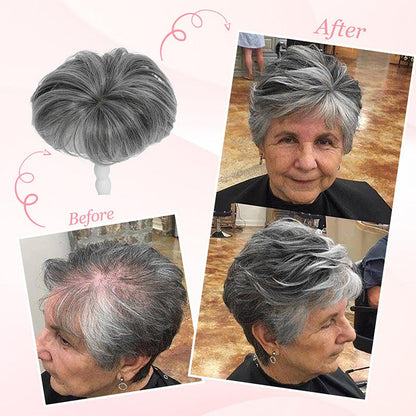 🔥SHORT NATURAL HAIRPIECE FOR THE TOP OF THE HEAD