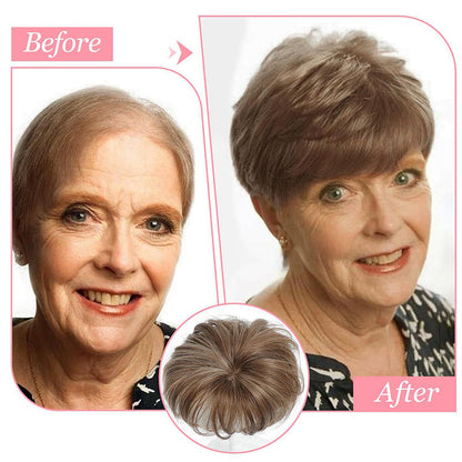 🔥SHORT NATURAL HAIRPIECE FOR THE TOP OF THE HEAD