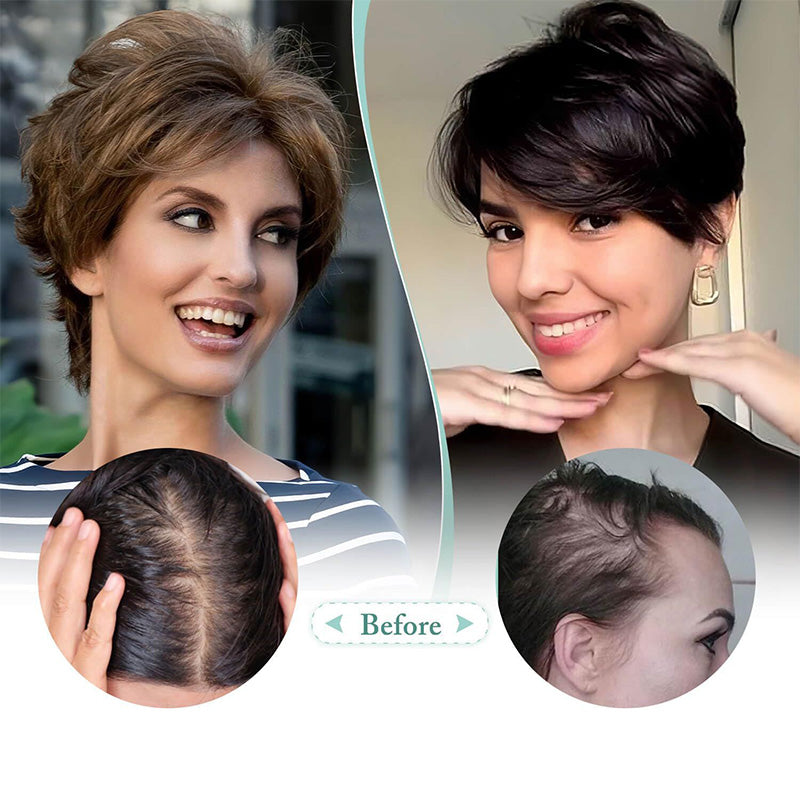 🔥SHORT NATURAL HAIRPIECE FOR THE TOP OF THE HEAD