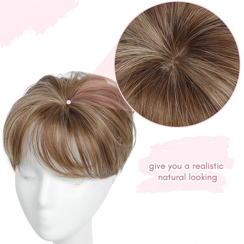 🔥SHORT NATURAL HAIRPIECE FOR THE TOP OF THE HEAD