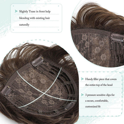 🔥SHORT NATURAL HAIRPIECE FOR THE TOP OF THE HEAD