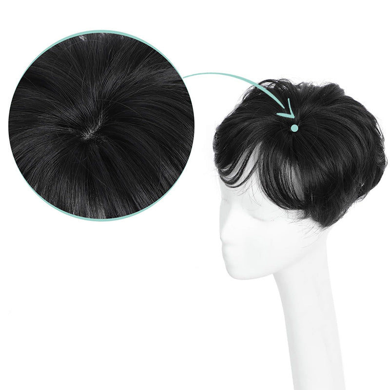 🔥SHORT NATURAL HAIRPIECE FOR THE TOP OF THE HEAD