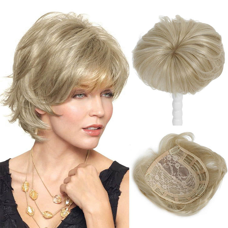 🔥SHORT NATURAL HAIRPIECE FOR THE TOP OF THE HEAD