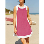 Women's Casual Color Block Sleeveless Tops Matching Shorts
